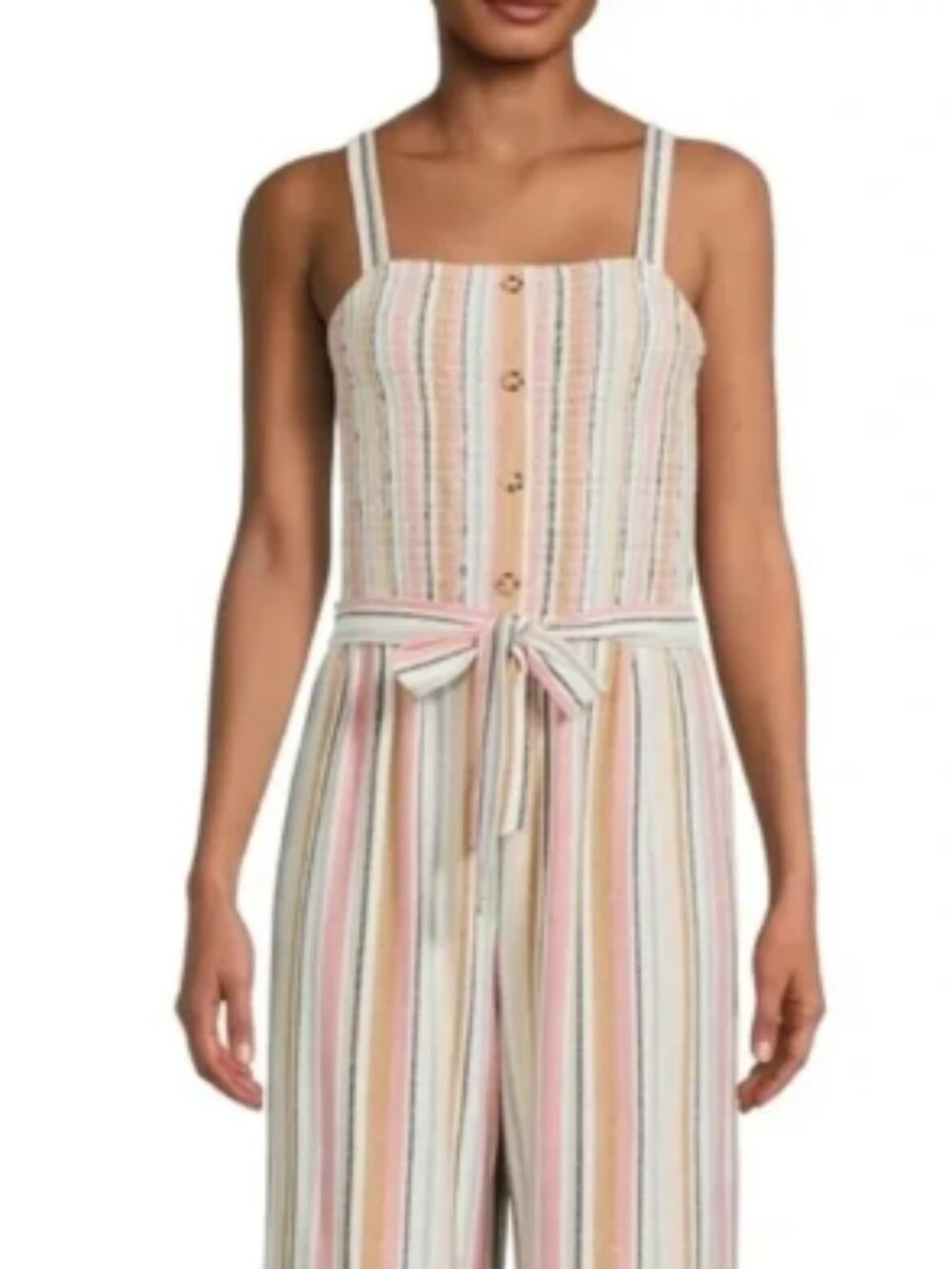 NOBO Ruched Top Striped Jumpsuit Sz M (7-9)
